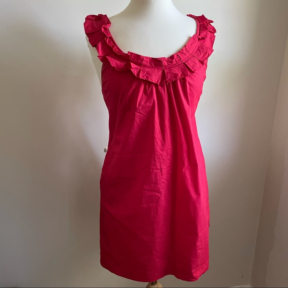 Anthropologie Fei Red Ruffle Strap Dress
